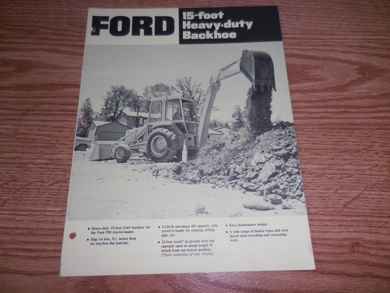 FORD 15 FOOT HEAVY DUTY BACKHOE BROCHURE AD LITERATURE