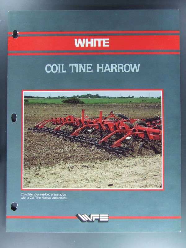 White Tractor Coil Tine Harrow Dealers Brochure Flyer Farming