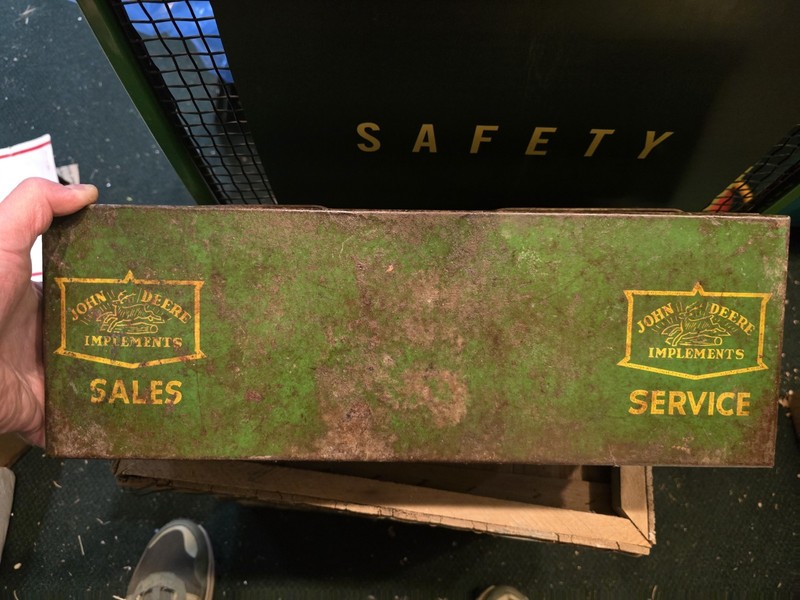 Vintage John Deere Tractor Tool Box Farmech Rare Antique