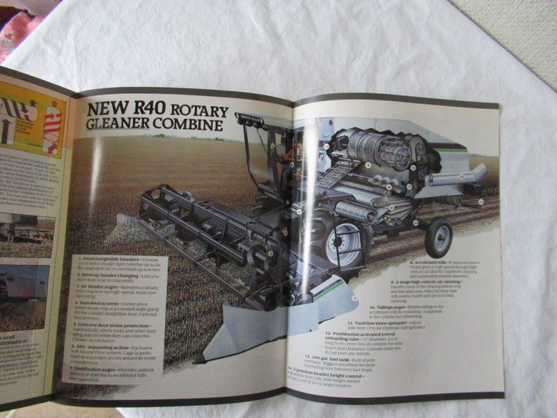 1988 DEUTZ ALLIS R40 Gleaner combine sales brochure 6 pages gallery