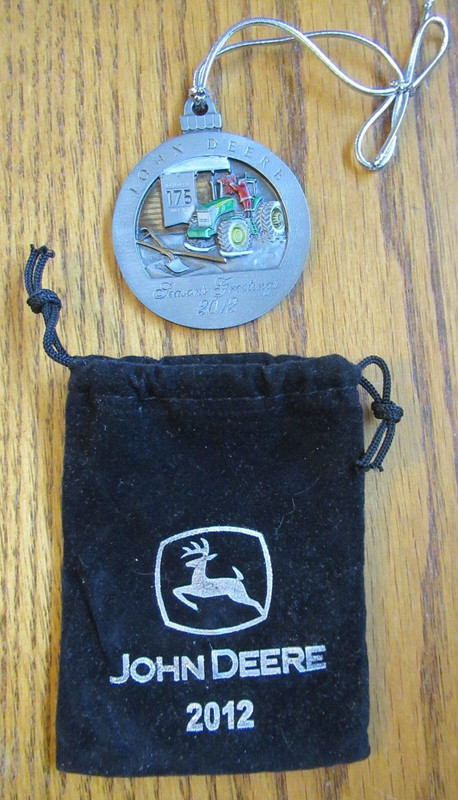 John Deere Pewter Christmas Ornament 2012 -7280R- 175th Anniversary -Made in USA