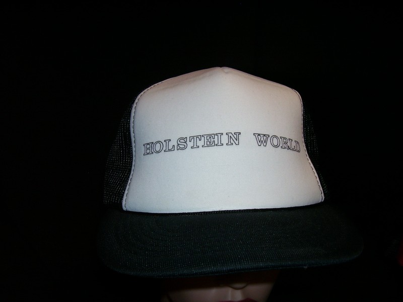 VTG Holstein World Dairy Industry Magazine Black Mesh Snapback Hat/Cap NOS