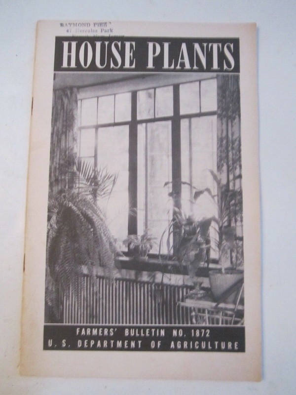 1941 U.S. DEPARTMENT OF AGRICULTURE HOUSE PLANTS BOOKLET – NO. 1872 – CBB