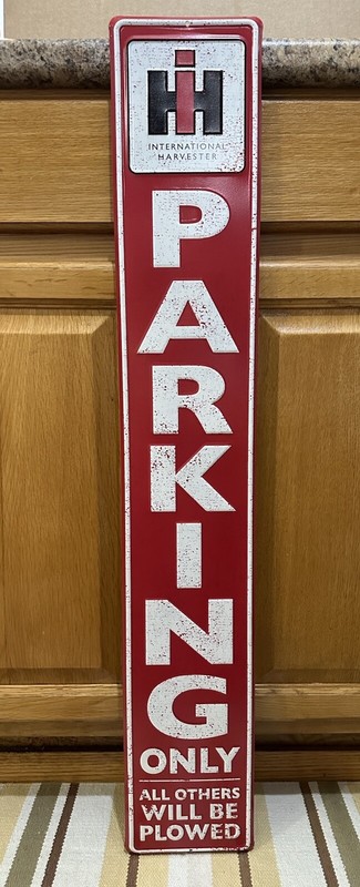 International Harvester IH Metal Sign Parking Only Vintage Style Farm Tractor