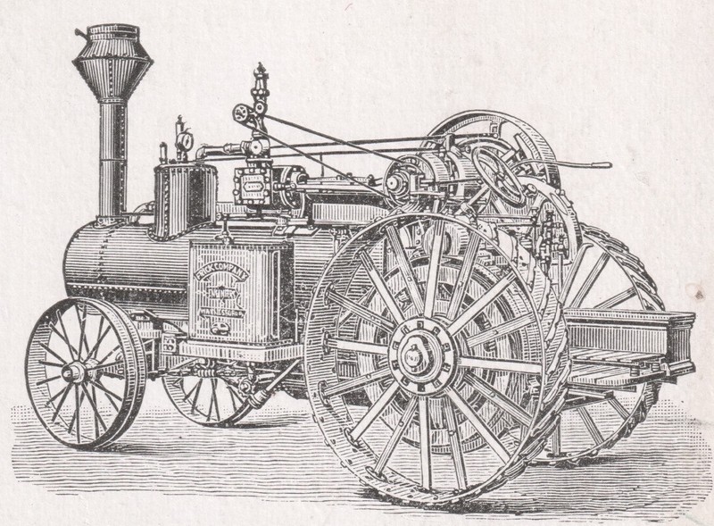 Antique Frick Tractor Steam Traction Engine Myers Grain Thresher Farm Trade Card gallery