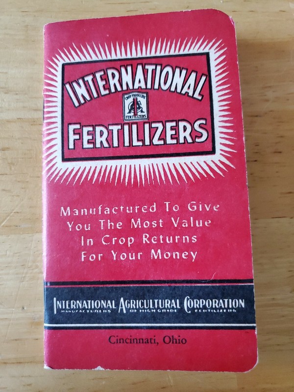 1941 INTERNATIONAL FERTILIZERS POCKET NOTEBOOK Cincinnati Ohio
