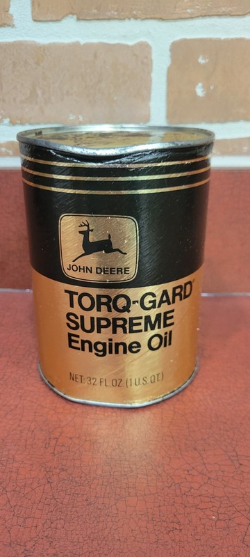 John Deere Torq-Gard Supreme Engine Oil Can Vintage 1Qt Collector Vintage EMPTY