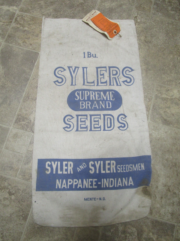 Vintage Sylers seeds bag sack Indiana