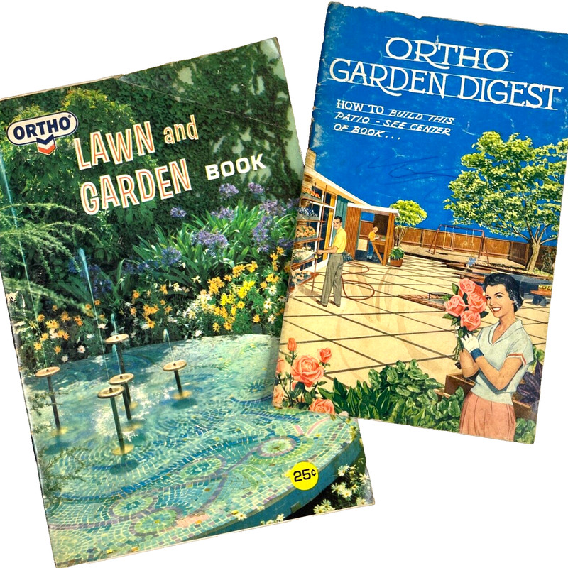 Ortho Lawn And Garden Digest 2 Vintage Booklet Bundle Gardening Mobile Oil