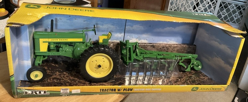 Ertl John Deere Tractor With Plow – Die Cast Metal Plastic
