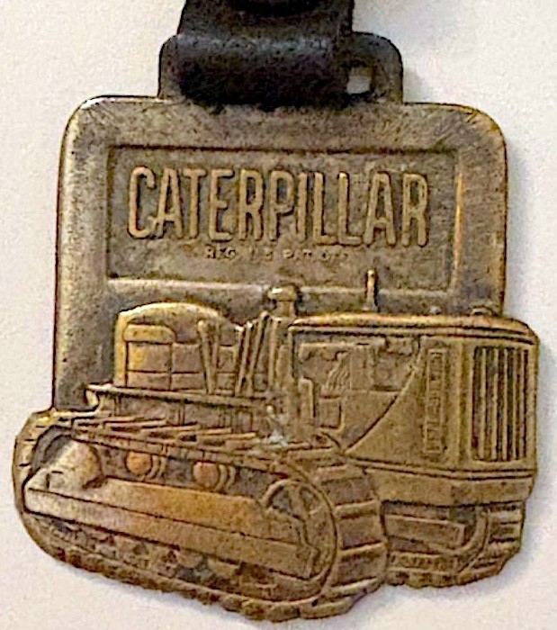 Vtg Brass Caterpillar Watch Fob Track Tractor Giles & Ransome Inc. Phila FreeS&H gallery