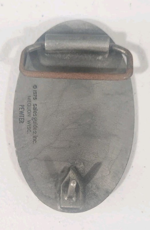 Case Construction King 580C Loader Backhoe Tractor Pewter Belt Buckle 1976 1975 gallery