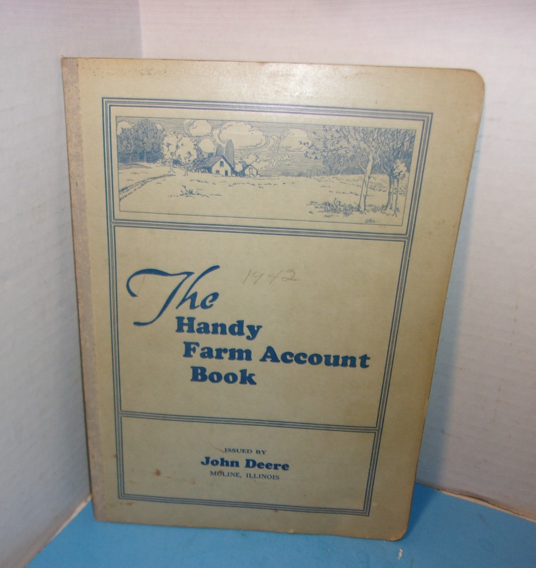 1940’s John Deere Bookeeping Farm Account Book Antique
