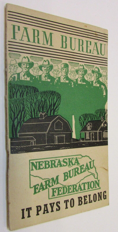 Vintage 1945 Nebraska Farm Bureau Federation It Pays To Belong Pocket Notebook