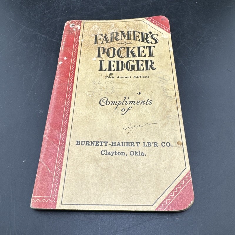 1942-43 🚜 John Deere Farmers Pocket Ledger 76th Edition Oklahoma