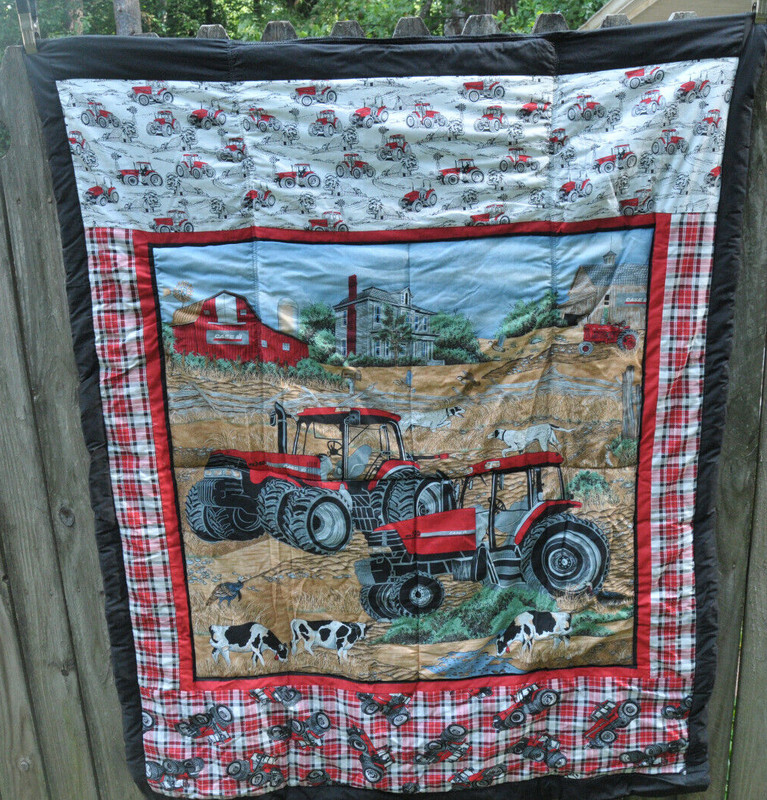 Collectible Case IH Farmall Tractor Farm Scene Quilted Throw Blanket 48 x 54 gallery
