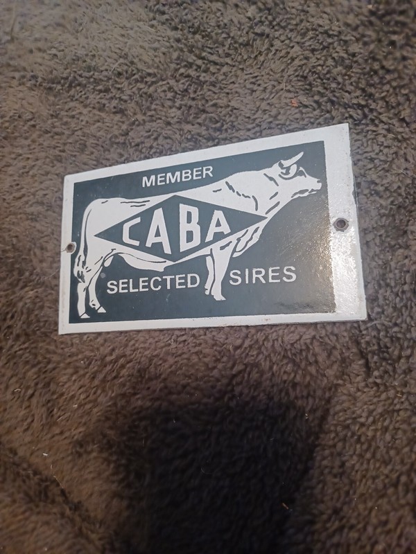CABA Selected Sires Cattle. Vintage Sign 6″ X 3 1/2″