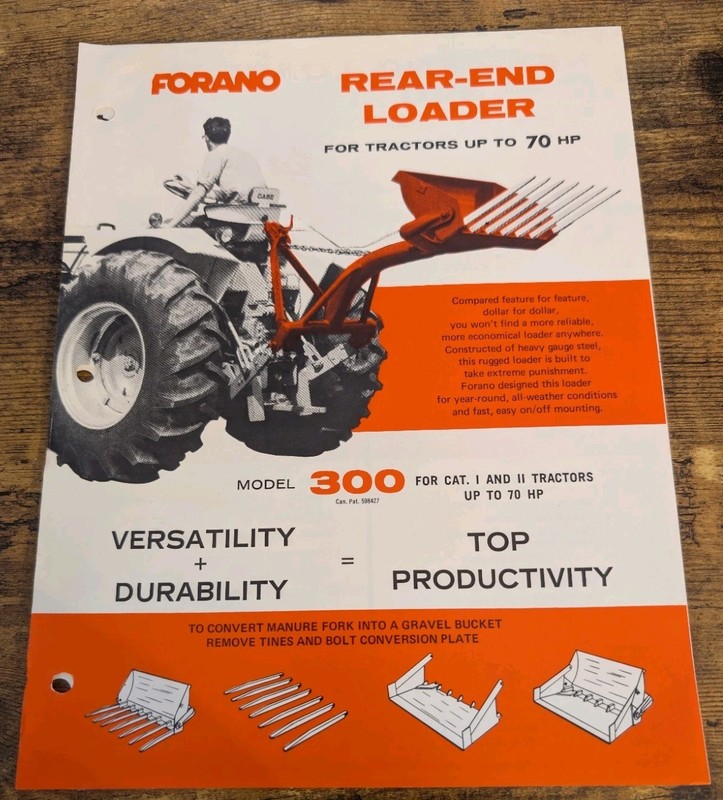 Forano Model 101 Farm Utility Bucket & Rear-End Loader Model 300 Brochures gallery