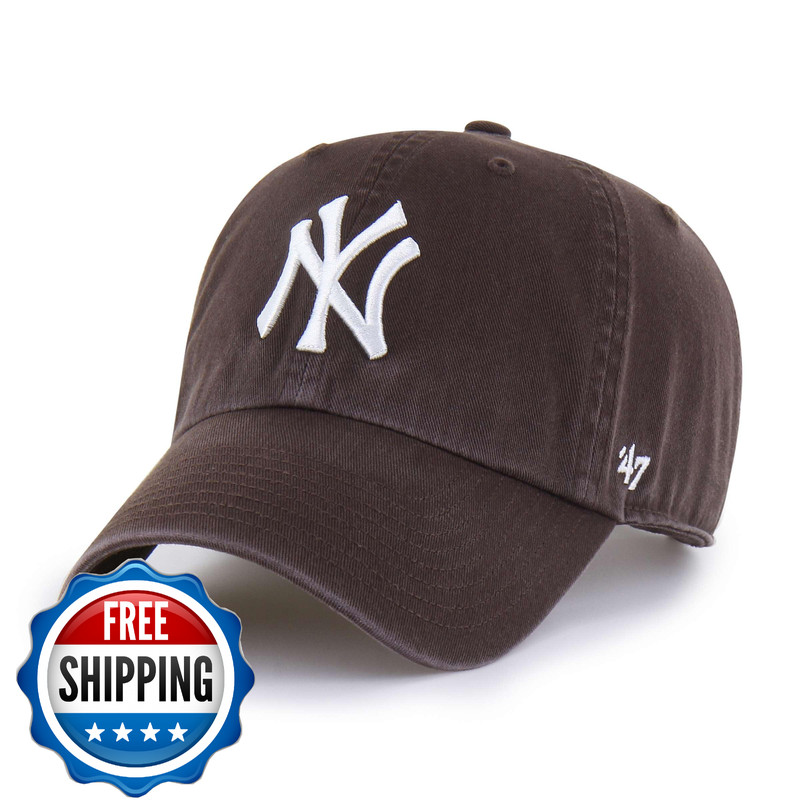 47 New York Yankees MLB Clean Up Adjustable Cap, Brown, One Size