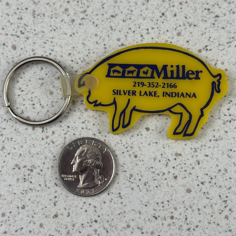 Miller & Sons Farming Equipment Silver Lake Indiana Keychain Key Ring #50513