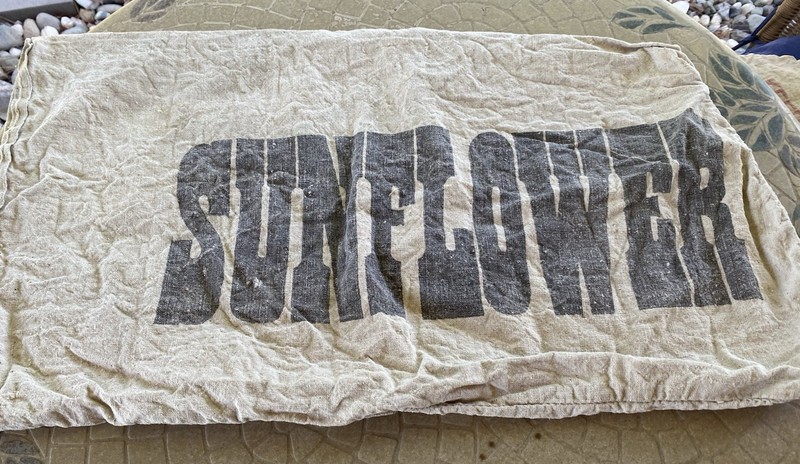 1934 BARN FIND Kansas City Portland Cement Sack Bonner KS Sunflower 2 Sided RARE gallery