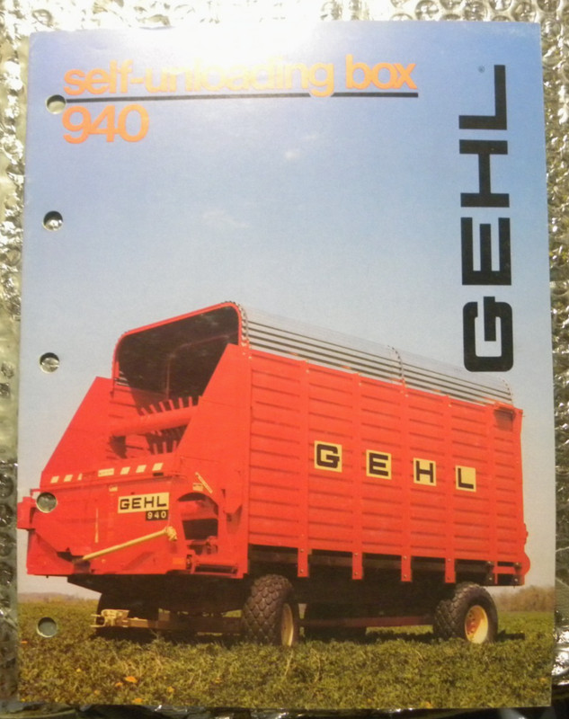 Vintage Factory GEHL Dealer’s Brochure Self-Unloading Box 940 & 640