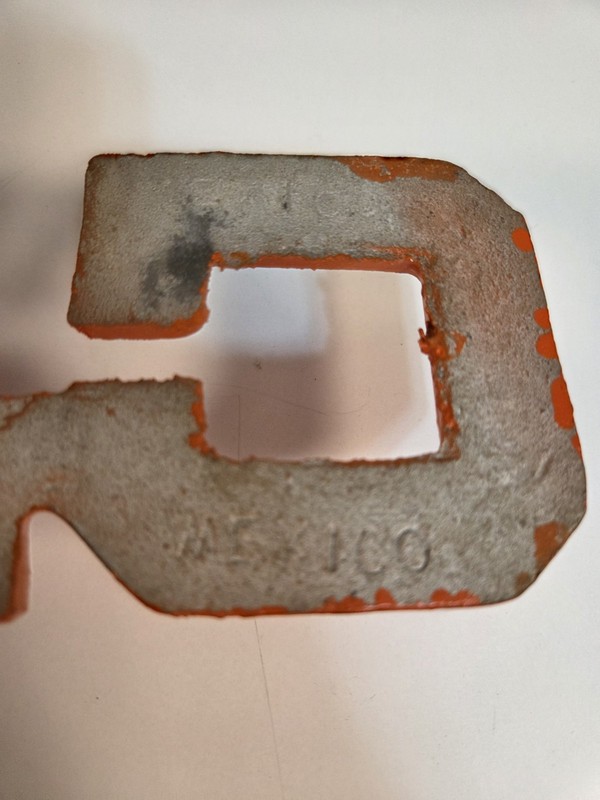 Vintage J.I. Case Old Abe Cast Iron Emblem Orange Sign gallery