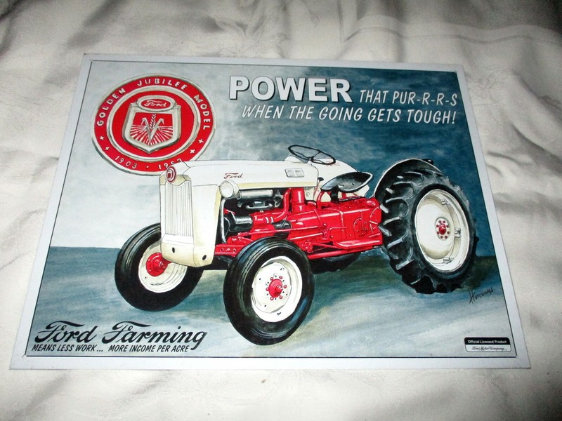*FORD FARMING ‘Power that Pur-r-r-s When the Going Gets Tough’ Metal Sign – NEW*