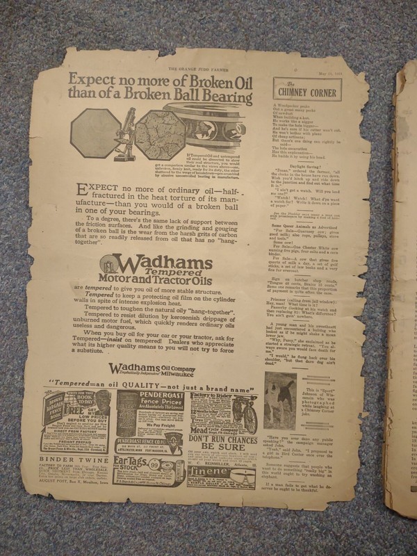 Orange Judd Farmer Newspaper Chicago, Illinois May 21, 1921 poor condition gallery