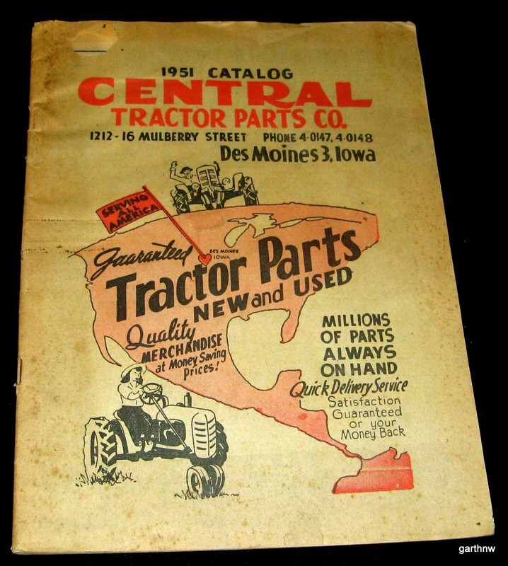 TRACTOR PARTS 1951 CATALOG CENTRAL COMPANY DES MOINES IOWA PICTORIAL PRICE LIST