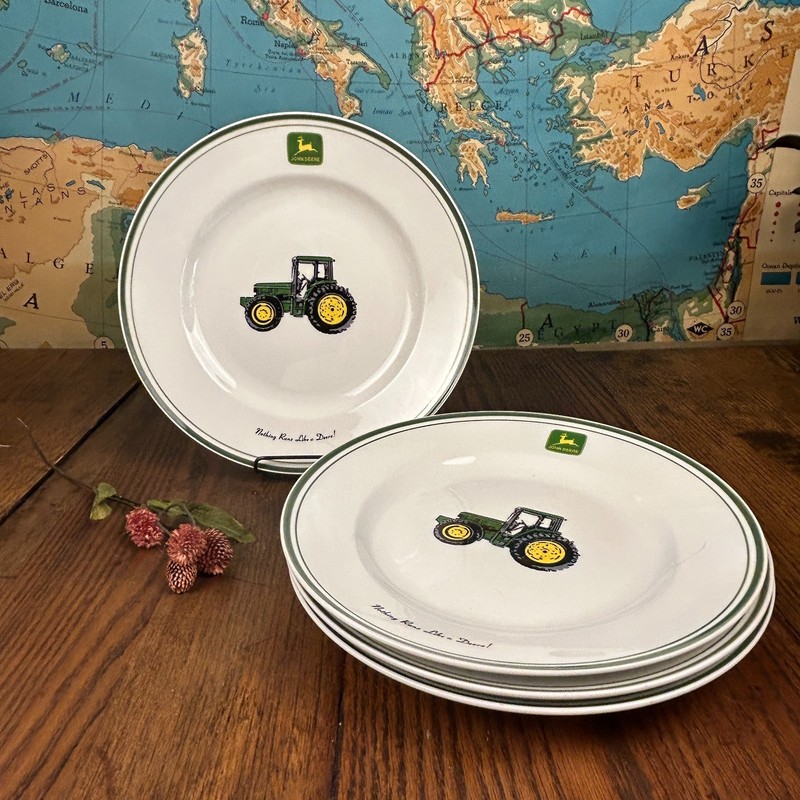 John Deere Tractor Plates: Gibson USA Collectible Dishes (Set of 4) 11″ Plate