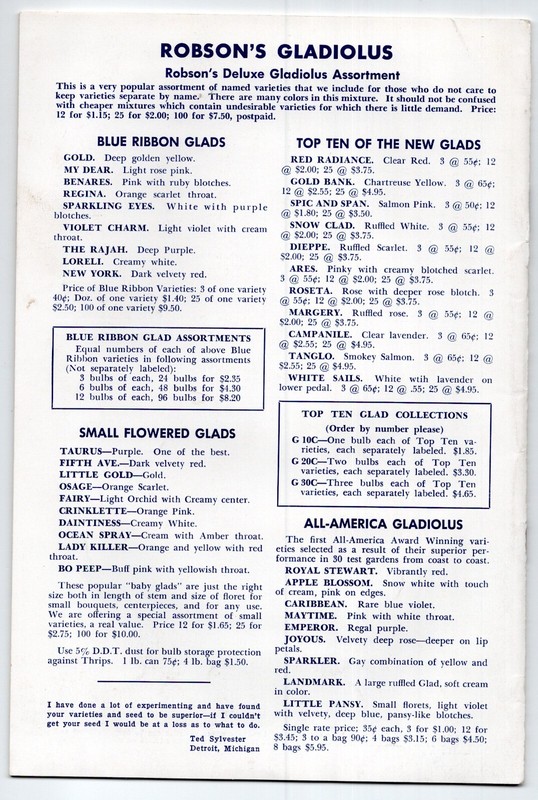 1960 Robson Quality SEED CATALOG Hall NY w/ original mailer and order form 35 Yr gallery