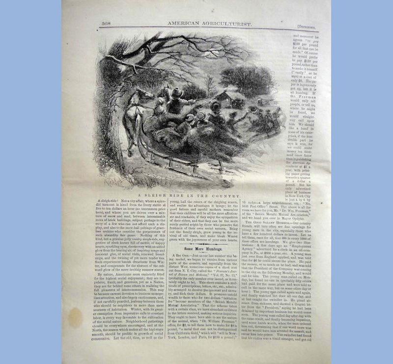1863 DEC antique AMERICAN AGRICULTURIST farm garden household orange judd gallery