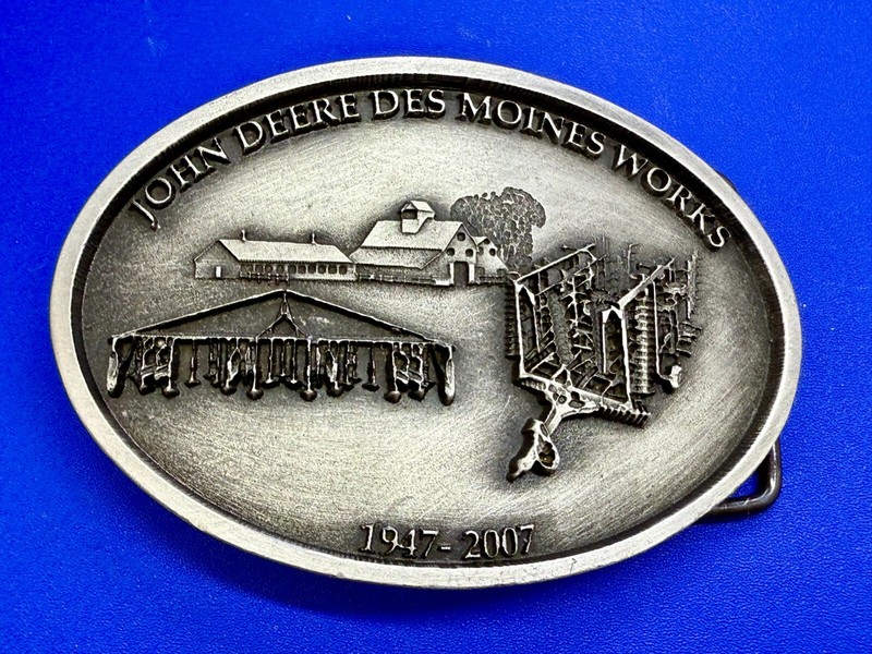 Vintage John Deere Des Moines Iowa Works 2007 Farm Tractors Belt Buckle gallery