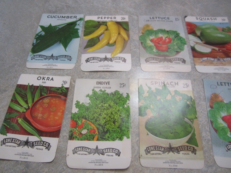 Lot of 15 Old Vintage 1970's - Vegetable - SEED PACKETS - PHOTO STYLE - Empty gallery