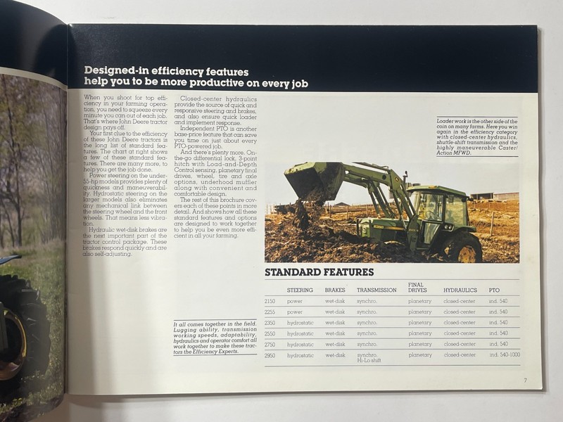 John Deere Tractors 2150 - 2950 45-85 HP Sales Brochure *1984* (Showroom Book) gallery