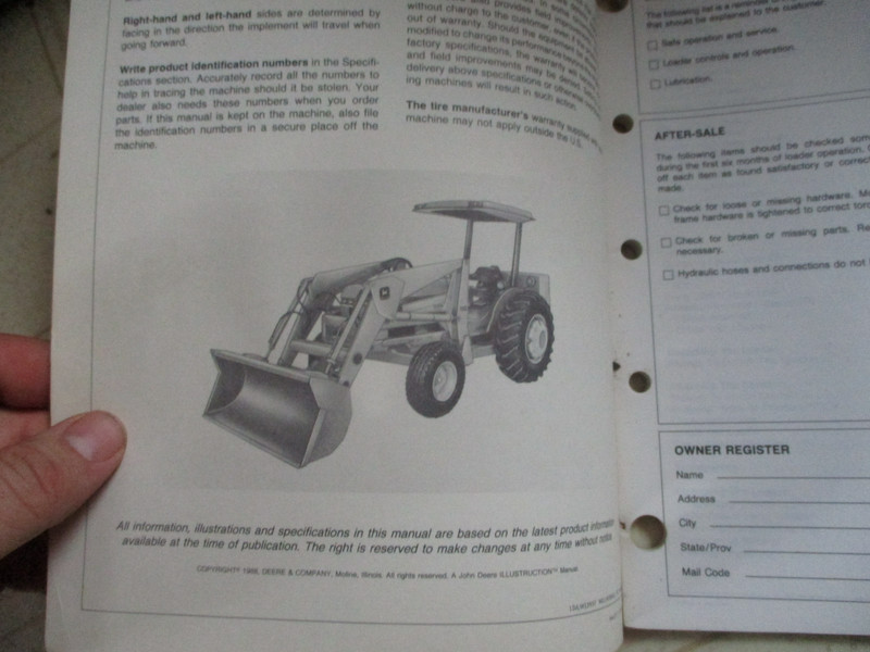 John Deere 110 Loader Operators Manual gallery
