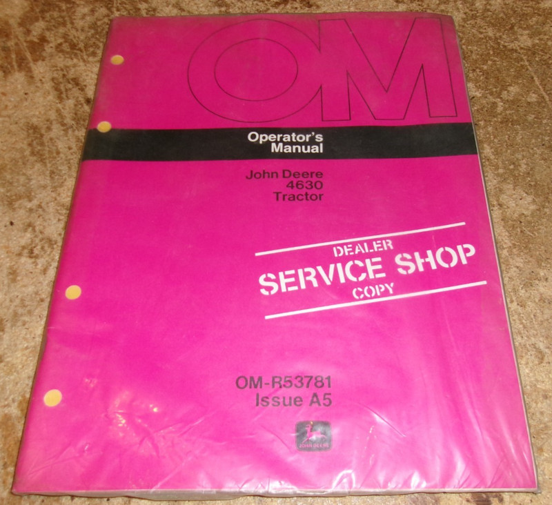 1970’s john deere 4630 tractor operators manual sealed new