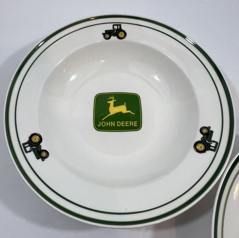 Set of (2) Gibson John Deere Tractor Logo 9" Soup / Salad Bowls gallery