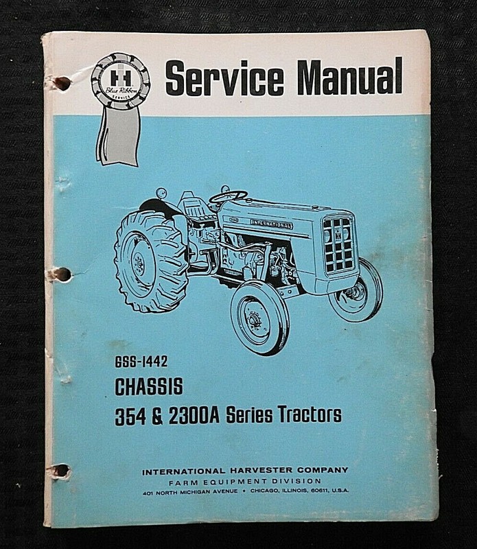 1971-75 INTERNATIONAL HARVESTER 354 2300A TRACTOR CHASSIS” SERVICE REPAIR MANUAL