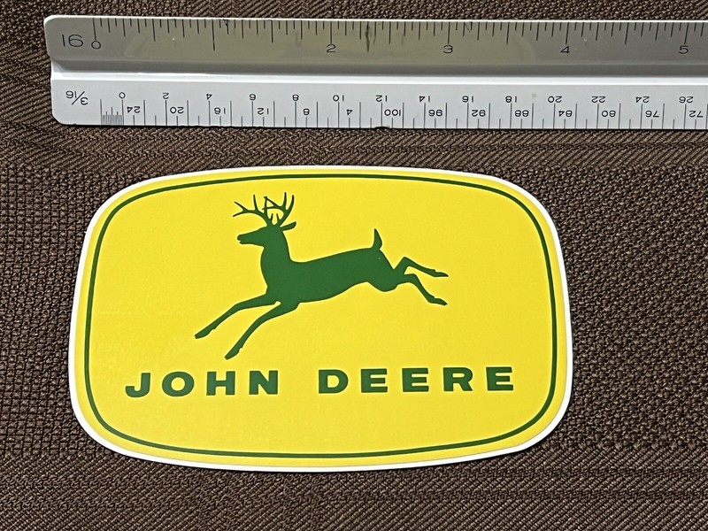 John Deere JD5252 – 4”x2.882” Four-Leg Leaping Deere Decal Sticker Unused