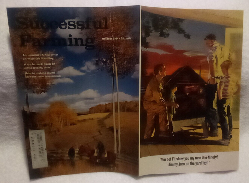 Allis-Chalmers One-Ninety Tractor Vtg 2 Page 1964 Fold Out Frameable Magazine Ad gallery