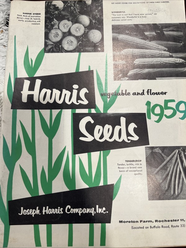 1959 Joseph Harros Co Seeds Catalog Morton Farm Rochester NY