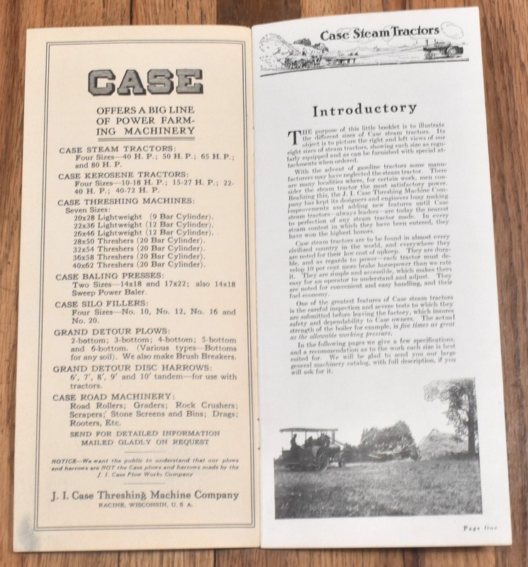 RARE Vintage J.I. Case Farm Steam Tractors Sales Brochure Pamphlet gallery
