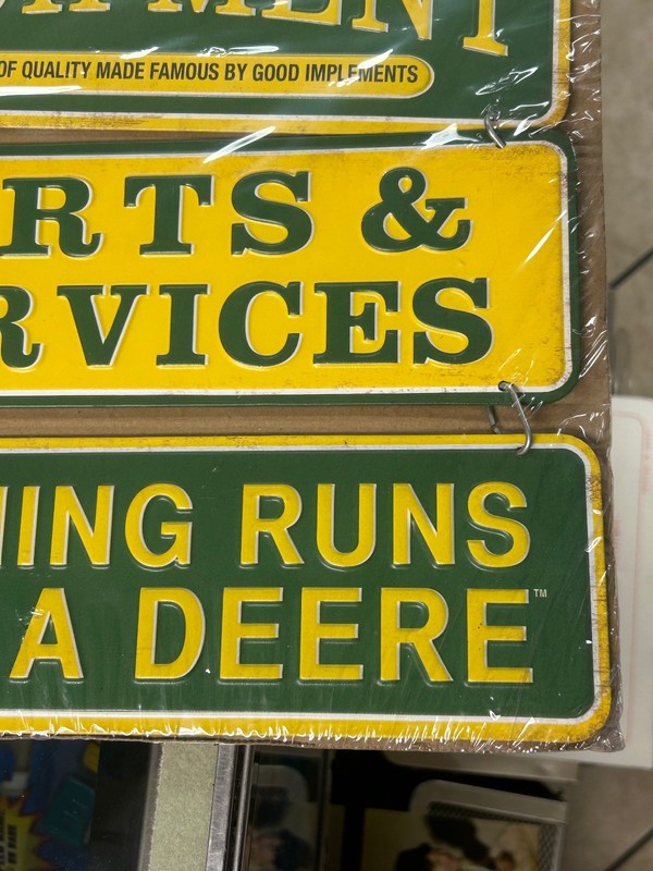 Brand New John Deere Farm Equipment Linked 19" Tin Sign Vintage Style Tractor!!! gallery