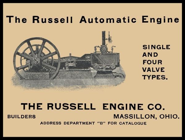 1905 Russell Automatic Engine – Massillon, OhiO NEW METAL SIGN: 9×12″