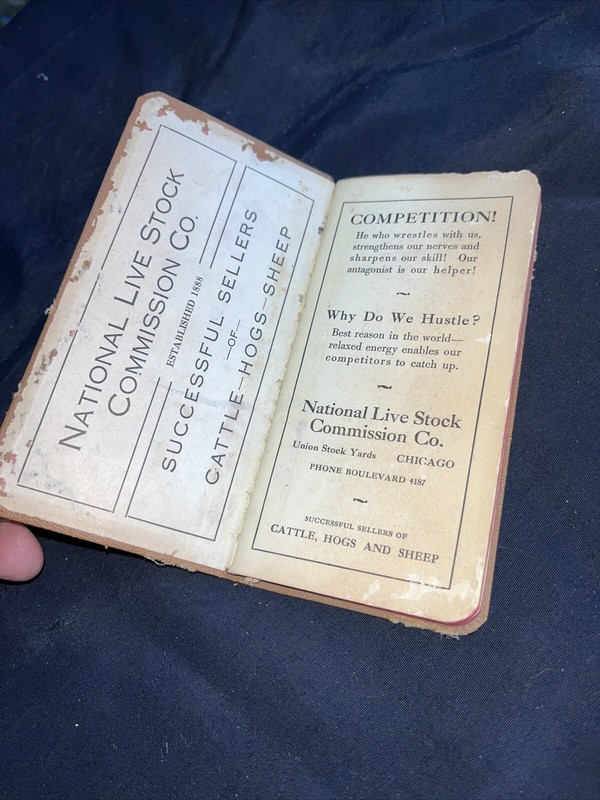1929-1930 National Livestock Commission Pocket Notebook Notepad Memo Chicago ILL gallery
