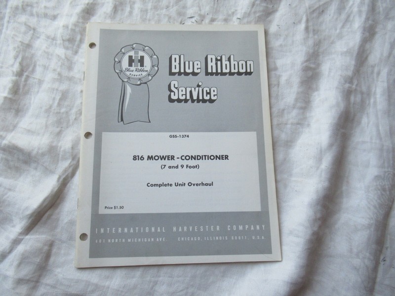 International 816 mower conditioner overhaul service manual