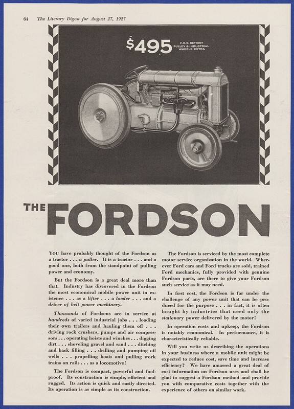 Vintage 1927 FORDSON Tractor Farm County Industry Hauling Ephemera 20’s Print Ad