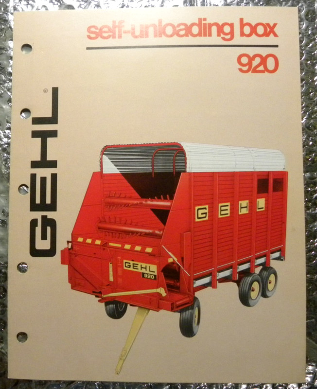 Vintage Factory GEHL Dealer’s Brochure Self-Unloading Box 920 & 630